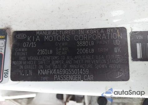 2016 Kia Forte Lx from USA, damaged, VIN KNAFK4A69G5501459